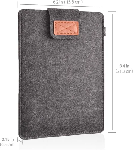 Vista 4 de TFY Bolsa protectora de transporte (gris oscuro), además de soporte para correa de mano para tabletas y lectores electrónicos de 6 pulgadas