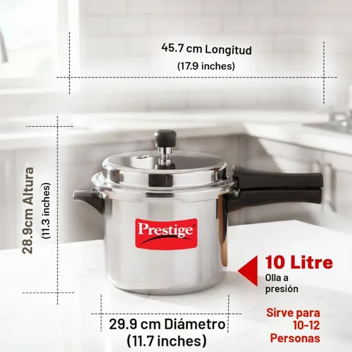 Vista 3 de Ollas a presión de aluminio Prestige Popular, Plateado