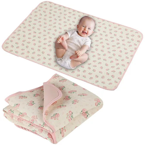 Vista 10 de Cambiador de pañales para bebé, 19.7"x25.6" forros impermeables para cambiador con parte superior frontal de algodón 100% muselina y parte trasera
