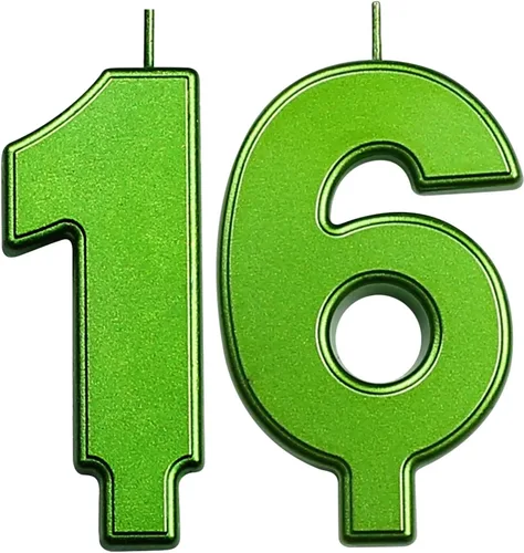 Vista 145 de DERVENTA Vela Grande de Cumpleaños Número 3D Verde Luminoso de 3.7 Pulgadas Celebración de Fiesta Aniversario Decoración Adorno para Pastel 1 Pieza