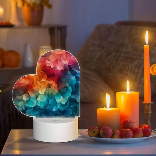 Vista 9 de 3D Night Light LED Light Lamp Base Personalized Gifts Acrylic Night Light Color Fusion Night Light Acrylic Plaque USB 3 Colors Change Smart Touch