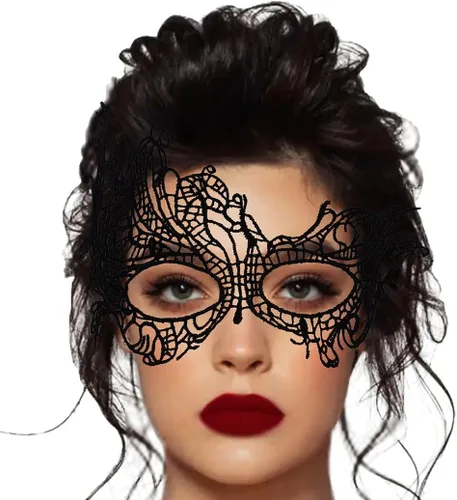 Vista 12 de Nicute Máscara de encaje para mascarada, máscaras negras de Halloween para mujer