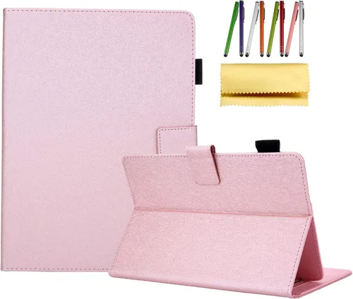 Vista 27 de Funda universal para tablet de 6.5 a 7.5 pulgadas, de piel sintética, funda protectora con ranuras para tarjetas y soporte para lápiz capacitivo