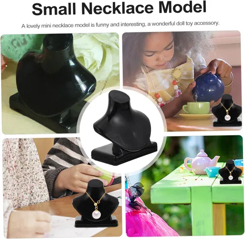Vista 9 de Cabilock Mini soporte para collar para muñecas, 20 piezas, casa de juegos, modelos de collar en miniatura, accesorios de joyería