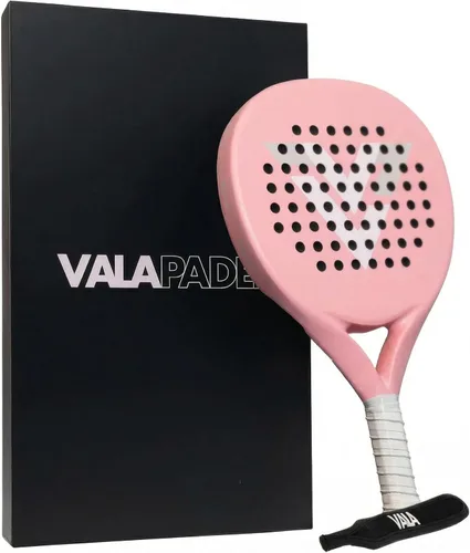 Vista 8 de VALA Una pala de pádel: fibra de carbono ligera, diseño absorbente de golpes, forma redonda, textura de agarre extra para giro y control, Pala