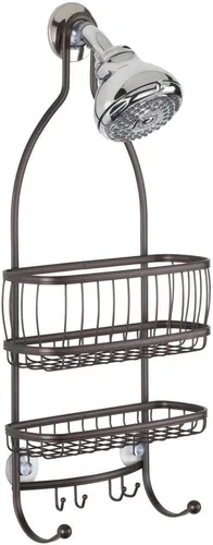 Vista 7 de iDesign 61971 York Lyra - Organizador colgante para ducha, 10 x 4 x 22 pulgadas, bronce