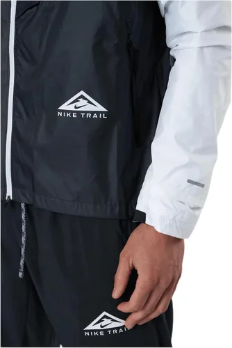 Vista 4 de Nike Windrunner - Chaqueta de correr para hombre, NaranjaAzul SeñalGris NieblaVerde Brillo