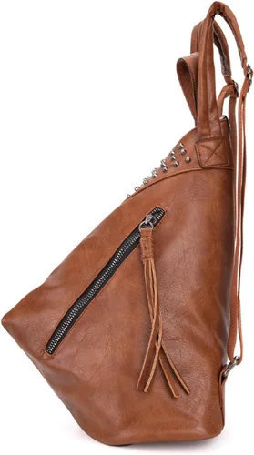 Vista 5 de Montana West Mochila para mujer, de cuero lavado suave, con cordón, casual, para viajes, grandes mochilas, **Mochila antirrobo marrón, Mochilas