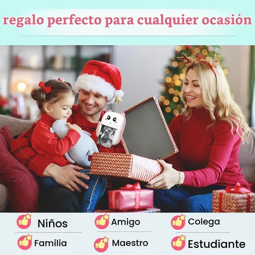 Vista 7 de Mini impresora de calcomanías con 11 rollos de papel, recibo de bolsillo térmico sin tinta para iOS iPhone y Android, Bluetooth portátil