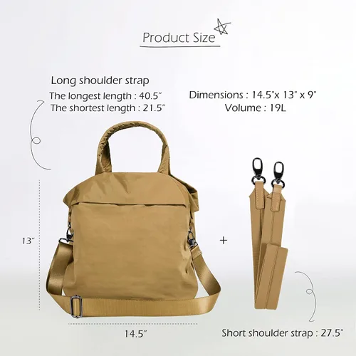 Vista 7 de ODODOS Bolsos Hobo Multi 2.0 con 2 correas para mujer, bolsos de mano, bolsos cruzados