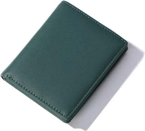 Vista 13 de Carteras para Mujeres Pequeña Billetera de Cuero Bifold de Bolsillo para Damas Mini Monedero Corto Azul
