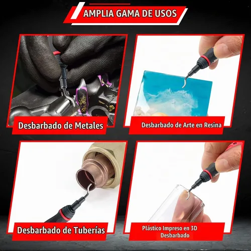 Vista 4 de AFA Tooling - Herramienta de desbarbado extensible de 4 pulgadas con 16 16 cuchillas mixtas