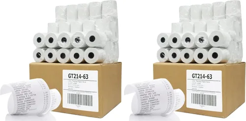 Vista 10 de (50) Rollos de papel térmico 2-1/4 X 63 Ingenico ICT 200 220 250 FD400 Vx520