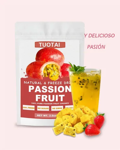 Vista 6 de Fruta de la pasión liofilizada, 2 onzas, trozos de maracuyá para pasteles, bebidas y alimentos para hornear