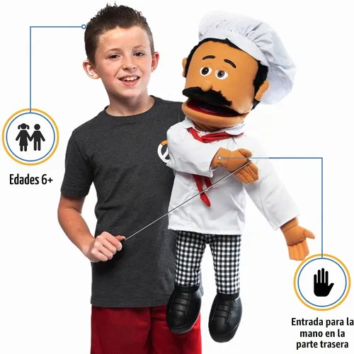 Vista 2 de 25" Chef Luigi, cuerpo completo marioneta de ventriloquist