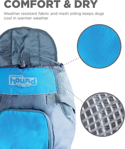 Vista 3 de Outward Hound PoochPouch Front Carrier para perros, pequeño, gris