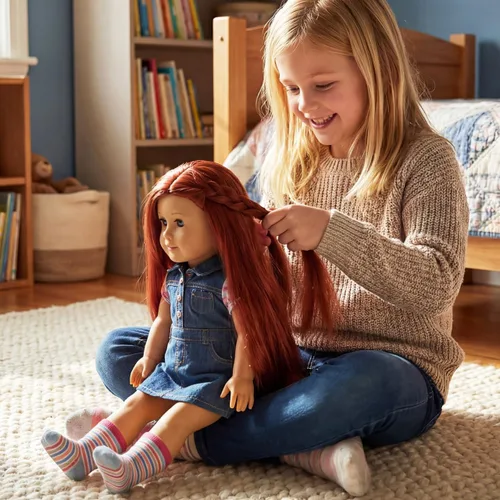 Vista 7 de 6 extensiones de cabello lacio resistente al calor para muñeca BJD Reborn