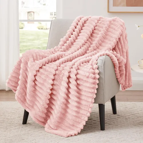 Vista 26 de EXQ Home Manta suave y suave de forro polar, acogedora y ligera para sofá o cama, manta de franela cálida y mullida para todas las estaciones