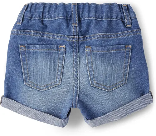 Vista 3 de The Children's Place baby girls Roll Cuff Denim Shortie Shorts