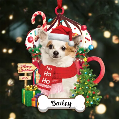 Vista 91 de Amantes de los perros de Navidad – Navidad de perros disponibles para muchos perros Shi Tzu – Adorno con forma personalizada, adorno de Navidad
