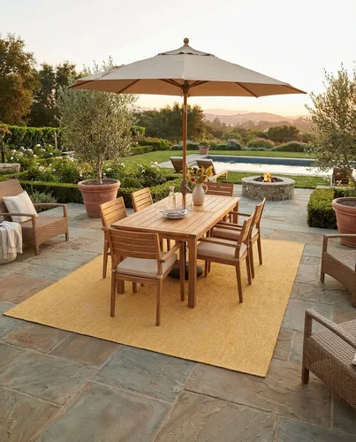 Vista 57 de Rugs.com Outdoor Solid Collection - Alfombra de pelo plano beige de 2 x 3 pulgadas, perfecta para entradas, cocinas, rincones de desayuno, piezas