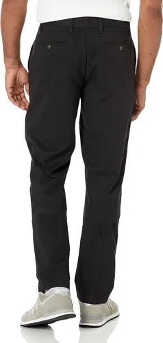 Vista 2 de Tienda Essentials - Pantalón chino para hombre de corte recto, resistente a las arrugas, con parte delantera lisa