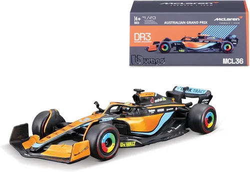 Vista 5 de Bburago 1:43 Carrera McLaren Racing MCL36 (2022) con # 4 Norris Driver