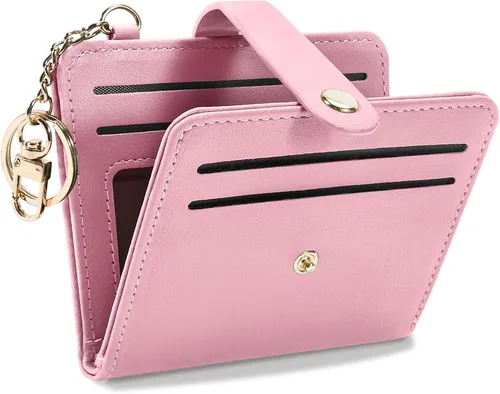 Vista 15 de Airkit Billeteras pequeñas para mujer, con bloqueo RFID, de cuero, con ventana de identificación, carteras para tarjetas para mujer, con monedero