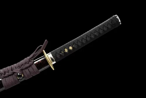 Vista 8 de Katana de acero forjado a mano de 41 pulgadas, espada samurái funcional de espiga completa con hoja pulida de espejo muy afilada, Katana de dragón