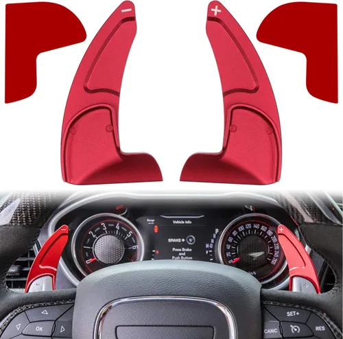 Vista 10 de Paletas de Cambio Extendidas para Volante, Cubierta Decorativa para Dodge Challenger Charger Durango RT & Scat Pack 2015-2024, para Jeep Grand Negro