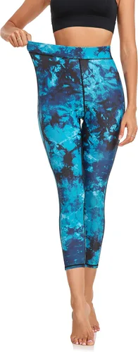 Vista 6 de GEEK LIGHTING Pantalones de natación para mujer, leggings de surf, mallas de natación SPF, protección contra erupciones, traje de buceo, pantalones