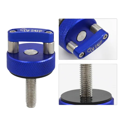 Vista 3 de Pernos de Liberación Rápida para Techo Duro Azul, Tornillos de Mariposa para Techo Duro con Anillo en D Integrado Compatible con Jeep Wrangler JK