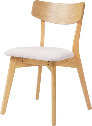 Vista 7 de Mid-Century Modern Walnut Finish Upholstered Dining Chairs Set of 4 - Rubberwood Frame Dining Room Chairs, Kitchen Chairs, Table & Chair Sets, Desk