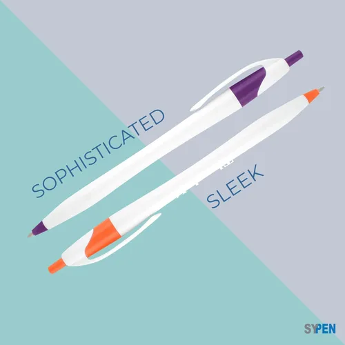 Vista 4 de SyPen Bolígrafos personalizados con tu logotipo o texto personalizado, paquete de 500 unidades a granel para negocios, fiestas y eventos, bolígrafos
