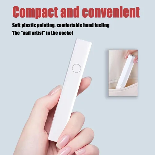 Vista 4 de Luz UV de mano para uñas de gel, lámpara de uñas de secado rápido de aumento 5X con cubierta protectora, secadora de uñas LED recargable portátil