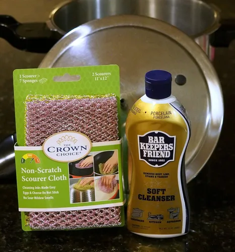 Vista 3 de Conjunto limpiador para cocina Bar Keepers Friend, detergente líquido que no raya, CCBD1002, Soft Cleanser Liquid & Non Scratch Scourer, 2