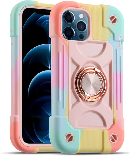 Vista 49 de MARKILL Funda compatible con iPhone Air de 6.5 pulgadas 2025 con soporte de anillo giratorio de 360 grados, protección contra caídas de grado