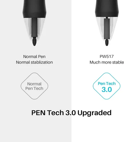 Vista 3 de HUION Lápiz digital sin batería PW517 para Kamvas 13, Kamvas Pro 24 (4K) y más