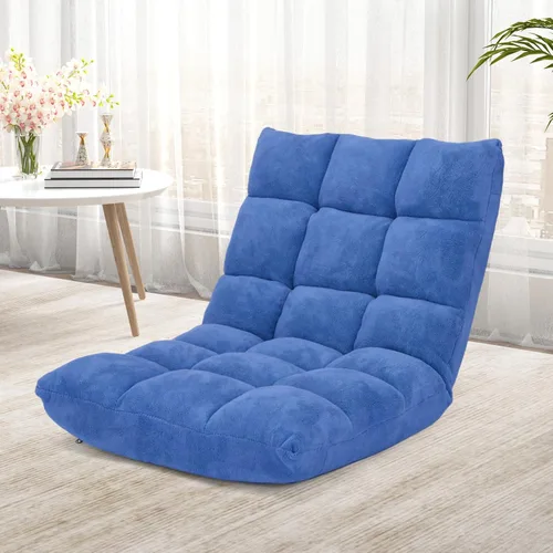 Vista 17 de S AFSTAR Silla de Piso Acolchada, Reclinable Perezosa Acolchada Ajustable de 14 Posiciones con Cómodo Soporte de Espalda y Funda Amigable
