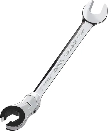 Vista 20 de LOSCHEN 1 pieza de 8 mm de llave de trinquete de cabeza flexible abierta, llave combinada métrica con 84 dientes, llave de trinquete de tubo