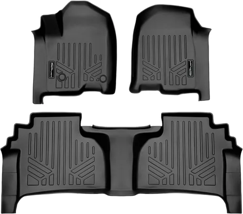Vista 28 de SMARTLINER Juego de tapetes de piso de recubrimiento, de 2 filas, para Chevrolet Silverado 1500 2007-2013