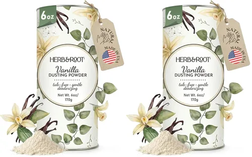 Vista 18 de Herb & Root Talc Free Body Dusting Powders. Rose, Vanila, Sandalwood, Lavender, Jasmine, and Gift Sets (Full Size, Jasmine)