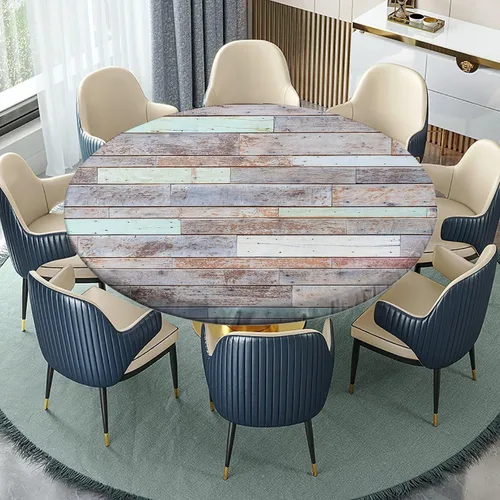 Vista 49 de Mantel redondo ajustable con mantel elástico para exteriores, manteles elásticos redondos para mesas, manteles impermeables y lavables