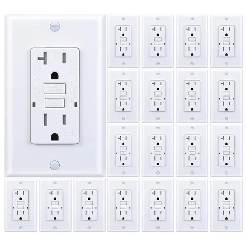 Vista 14 de 3GRACE - Salida GFCI de 15 amperios, receptáculo GFI resistente a manipulaciones con indicador LED, interruptor de circuito de fallo a tierra