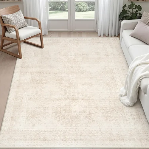 Vista 15 de Alfombras de área 8x10 Sala de estar: Dormitorio Alfombra Lavable Beige