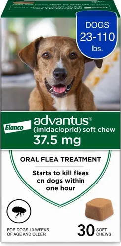 Vista 12 de Advantus Tratamiento oral antipulgas de acción rápida para perros, masticables suaves para perros de 4 - 22 lbs. 7 unidades.