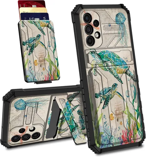 Vista 25 de BVDIKMI Funda para Samsung Galaxy A32 5G con ranura desmontable para tarjetero, soporte híbrido, de doble capa, resistente, a prueba de golpes
