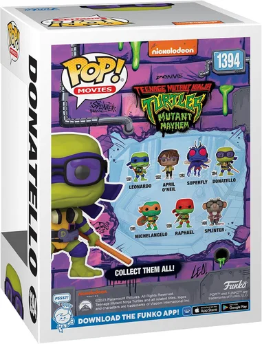 Vista 3 de Funko Pop! Movies: Teenage Mutant Ninja Turtles (TMNT) Donatello - Figura de vinilo coleccionable - Idea de regalo - Producto oficial - para niños