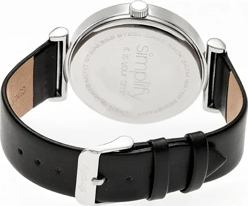 Vista 2 de Simplify SIM4702 The 4700 - Reloj de pulsera de piel negroplateadonegro