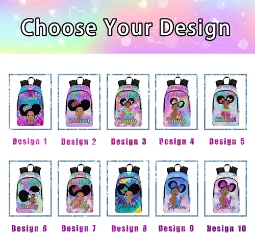 Vista 2 de InterestPrint Mochila personalizada para niños, jugador de fútbol americano, bandera americana, con nombre personalizado, mochila para estudiante